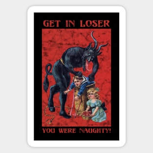 Vintage Krampus Get in Loser Sticker